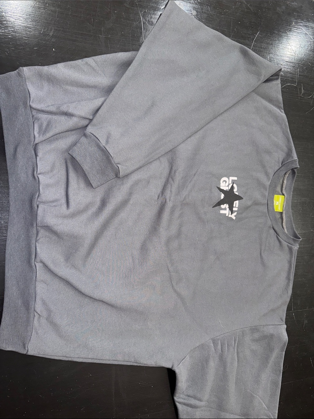 LONELY GHOST dark gray star sweatshirt. size XL. excellent used condition.